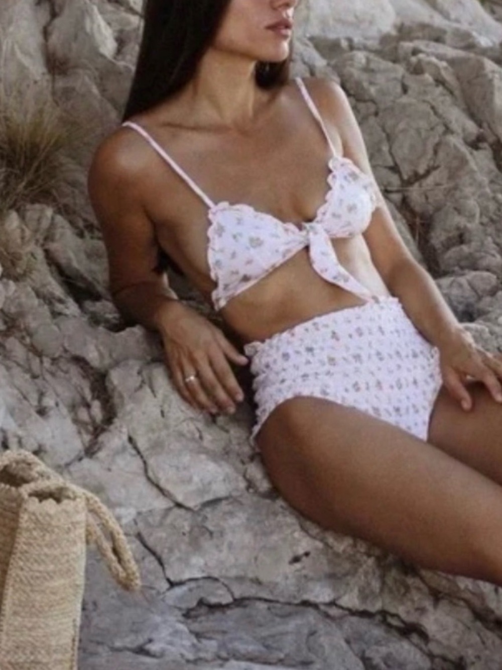 NWT Doen Neptune Bikini Top Dilys Posy Floral Print Size Large